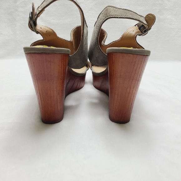 NEW LUCKY BRAND lattela wedge slingback leather sandals - Picture 5 of 6